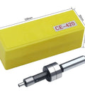 Three Piece Mechanical Sensor Set for Milling Machines with yellow box and metal sensor, 106mm x 35mm, for alignment.