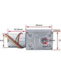 Absolute Beast DC Worm Gear Motor High Torque Speed Reducer 12V 24V Adjustable 6 To 160 Rpm with dimensions and wiring details.