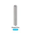Dowel Pin Set 3x20mm Stainless Steel 304, 25 Pcs, shelf support pegs fasteners for furniture installation displayed upright.