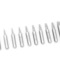 Pro Heavy Duty Precision Screwdriver Bit Set 10 Piece CRV Steel Star Tips For Phone Repair Electronics Maintenance Compact Fix Tools Kit, shown from above.