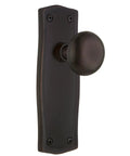 Prairie Plate With New York Knob Double Dummy In Timeless Bronze Solid Forged Brass Door Hardware With Lead Crystal Knobs