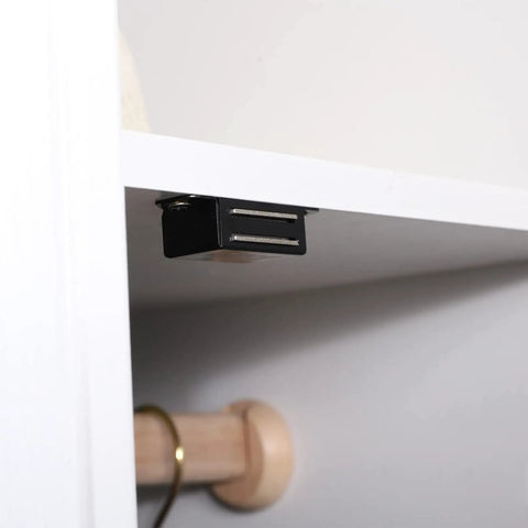 Heavy Duty Cabinet Magnets Set Black 8 Pack Magnetic Door Catch Stainless Steel for kitchen cupboard installation view