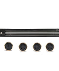 Wall Mounted Sliding Track Power Strip With Three Rotating Sockets, Hella Flexible Modular Electrical Rack For Kitchens Or Offices, Slick Black 80 Cm Plug Ready with matte black finish and three rotating socket nodes.