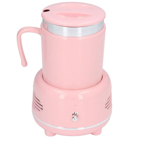Electric Coffee Mug Warmer And Ice Cold Chiller With Dual Mode Temp Control Aluminum Desktop Heated Coaster USB powered pink drink stand.