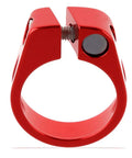 Red aluminum 31.8Mm Seat Post Clamp Fits 27.2Mm Seat Post Aluminum Alloy Lightweight Pro Grade Ride Ready For MTB Road And Casual Bikes Easy To Install Hollow Design Colorfast Surface Corrosion Resistant