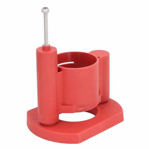Precision Woodworking Router Lift Base With 46Mm Adjustable Height smooth red plastic base for secure fit with 63 to 65mm motors.