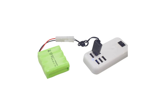 9.6V 2800mAh NiMH RC Battery Pack With Tamiya Plug And USB Charging Cable for toy tanks, RC cars, trucks, boats, construction vehicles.