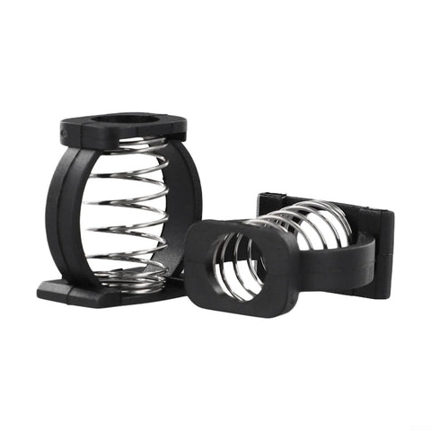 2Pcs Folding Bike Enhanced Hinge Clamp For Brompton Spring C Buckle Accessory, black finish, showing stainless spring components.