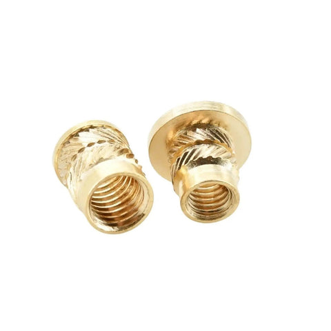 Heat Threaded Knurled Brass Inserts For 3D Printing M1.4 OD 2.3mm Height 1.5 To 6mm Press Flange Copper Hot Melt Insert