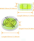 Mini Acrylic Bubble Spirit Level Pack With Hella Precise Degree Markings For Dead On Accurate Framing Picture Hanging And Camera Setup solid circular and rectangular levels with measurements
