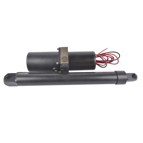 12V Hydraulic Linear Actuator 8000N 1700Lbs Heavy Duty With 12 Inch Stroke, black actuator with wires