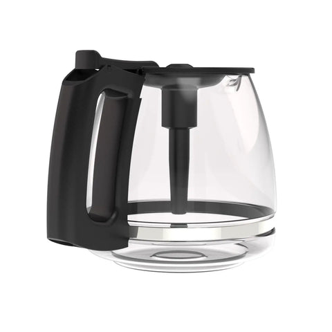 Replacement Glass Coffee Carafe For 12 Cup Coffee Makers With Black Handle Compatible With CM1160B on white background