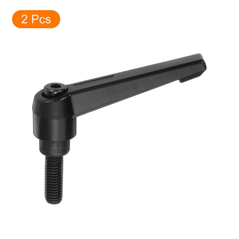 Two Pieces M8 X 20mm Adjustable Knob Handles With Male Thread Push Button Ratchet Quick Release Locking Rotating Bolt for lathe machinery