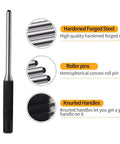 Pin Punch Set 14Pc Removing Repair Tools With Universal Block And Hammer, Knurled Handle, Hardened Steel Pin Punch Details