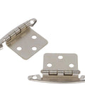 Satin Nickel Cabinet Hinges For 25 Cabinets Pack Fifty Hinges Non Self Closing Free Swinging Variable Overlay Flush Mount