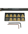 Five Eighths Inch By Seven Inch Beefed-Up Carbide Indexable Boring Bar Turning Tool Holder S16Q-MTJNR16 with 10 TNMG inserts
