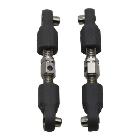 Two Pack Steering Linkage With Screws For Hyper Go MJX RC Trucks One Sixteenth And One Fourteenth Scale Upgrade Kit Fits H14BM H16BM H16PL 14210 14211 JC14EP JC16 Spare Parts 16431 14431 Durable RC Steering Hardware, two black steering linkages with screws