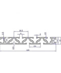 Heavy Duty Aluminum T Slot Extrusion Profile 15 By 100 Millimeters Black Anodized Finish 1000Mm Length technical drawing with measurements.