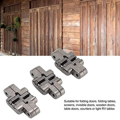 Invisible 180 Degree Zinc Alloy Cross Hinges For Cabinets And Wooden Doors Dope Hidden Hardware 43mm Mini Door Hinges 3 Piece Set
