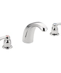 Chateau Chrome Roman Tub Faucet Two Handle Lever Deck Mount Bath Fixture With Low Arc Spout ADA Compliant Easy To Use A Total Upgrade