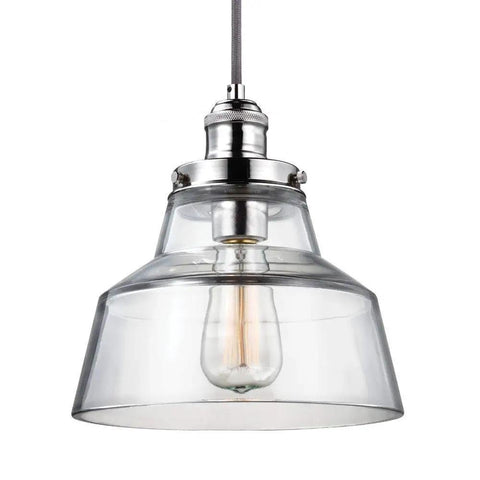 Baskin Pendant Light 1 Light Modern Style With Polished Nickel Finish And Clear Glass 10 Inch Wide And 10.38 Inch High
