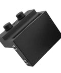 Barn Door Roller Stopper Set For Flat Track Sliding Doors Noise Reducing Metal With Rubber Gasket Includes Mounting Wrench Two Pieces Track Width Compatible Hardware Black Powder Coated Finish