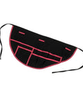 Heavy Duty Workhorse Sewing Organizer Belt With Industrial Stitching And Multipocket Tailoring Girdle, black with pink trim, adjustable size.