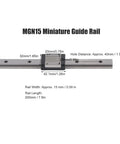 Compact Linear Rail System With 15mm Guideway for Precision Motion in Industrial Automation 200mm Length.