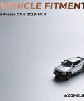 Model truck on gray background showing vehicle fitment for Rear Wheel Bearing And Hub Assembly For CX-5 2013 To 2018 Two Piece Replacement Kit.