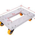 Heavy Duty Aluminum Moving Dolly For Furniture And Appliances, 800 Lb Capacity, compact platform with casters and brakes