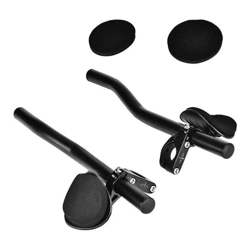 Aero Bar Rest For Road And Mountain Bikes, Aluminum Alloy Handlebar Arm Clip With Removable Sponge Cushion displayed detached.