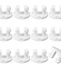Premium White Bottom Rail Cord Cover Buttons For Horizontal Blinds Swap Out Worn Tape Lock Plugs A Clean Game Changer For Hassle Free Plastic Shade Repair Fixes, 12 white plastic plugs stacked.