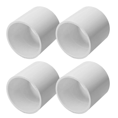 4 Pack 2 Inch SCH40 PVC Pipe Coupling Adapters Socket To Socket Heavy Duty Straight Pressure Fittings Slip Connectors