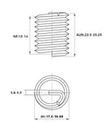 Tough As Nails M16x1.5 Thread Repair Kit drawing showing threaded insert dimensions for precise fit and installation.