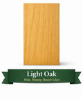 Slick Wet Look Light Oak Gel Wood Stain Fast Drying Semi Transparent Formula For Cabinet Refinishing Doors And Trim 12 Oz Light Oak sample with pale honey hue.