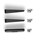 Side view of Wedge Kit For Wyze Video Doorbell V2 Only With Three Mounting Brackets Including One 15 Degree Horizontal Bracket And Two 7.5 Degree Vertical Brackets For Easy Custom Angle Adjustments And Flexible Mounting Options.