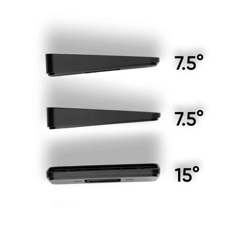 Side view of Wedge Kit For Wyze Video Doorbell V2 Only With Three Mounting Brackets Including One 15 Degree Horizontal Bracket And Two 7.5 Degree Vertical Brackets For Easy Custom Angle Adjustments And Flexible Mounting Options.