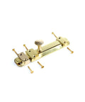 6 Inch Brass Slide Bolt Door Latch With Mounting Hardware for Interior or Exterior Doors, heavy duty, tarnish-resistant finish.