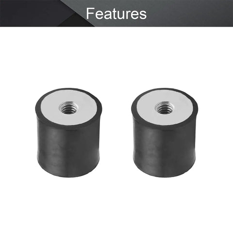 Beefy Rubber Vibration Isolator 30x20mm With M6 Thread Heavy Duty Anti Vibration Shock Absorber Mount For Mini Splits Pumps Generators Engines Harvesters, pair view