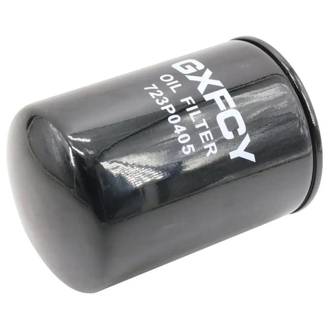 Black cylindrical 723P0405 oil filter, labeled GXFCY, for heavy-duty log splitters and hydraulic systems.
