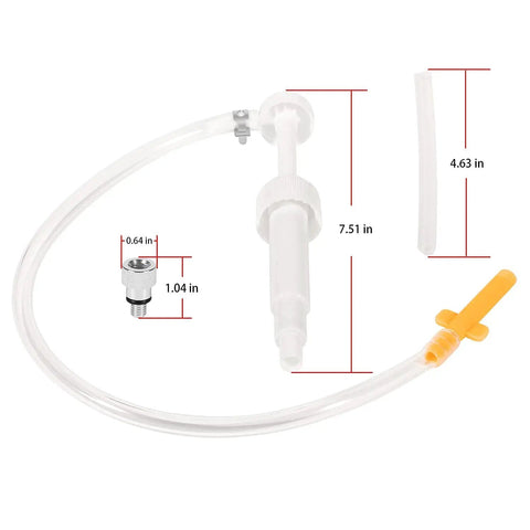 Lower Unit Gear Lube Pump For Standard Quart Bottles Fits Mercury And Mariner Outboards Plus Yamaha Nissan Tohatsu Honda Evinrude Outboards Includes One Suction Tube And Dual Adapters Three Eighths Inch And Eight Millimeter Aluminum Adapters
