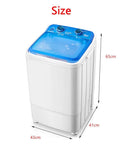 Compact Portable Washer Machine With Timer Dial Single Tub Laundry Cycle Built For Apartments Rv Dorms Easy Spin Dry 6kg Capacity lightweight design with blue lid dimensions 41x43x65cm.