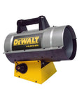 Heavy Duty 65000 BTU Forced Air Propane Heater Packed With Quiet Burner Tech And No Fuss Thermostat side view showing durable design.