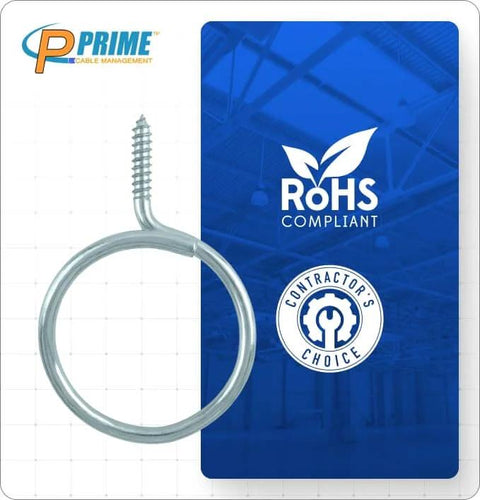 Cable Management Bridle Rings 2 Inch Heavy Duty Wood Screw Ends For Secure Low Voltage Wiring in zinc plated steel display image