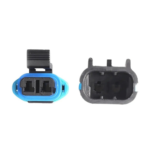 Premium 2 Pin GM Weather Pack Connector Kit Featuring Durable Male And Female Waterproof Plugs For Sensor Fan Wiring With Exact Fit 15300002 15300027 Hoses To Upgrade Your Ride Without The Hassle, blue and black