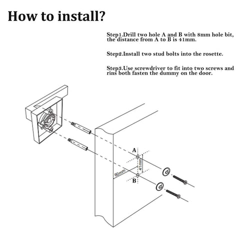 Installation guide for Beefy Heavy Duty Half Dummy Lever Matte Black Non Turning Interior Door Handle For Closets And Pantries.