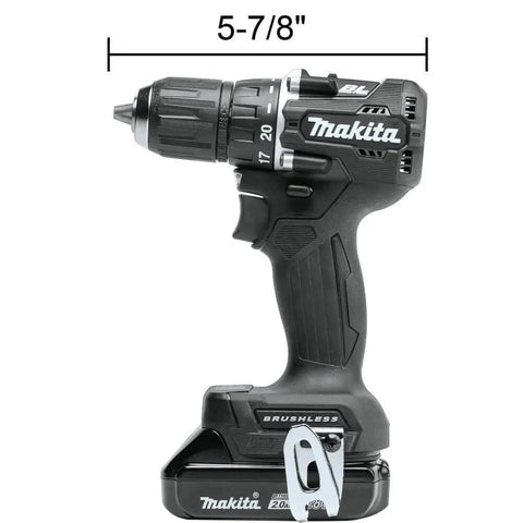 Sub Compact Brushless Cordless Drill Driver Kit With Metal Chuck And Two Speed Gears Built For Tough Jobs And Tight Squeezes, 5-7/8 inch size
