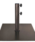 Heavy Duty Square Umbrella Base With Steel Plate Stand For Patios Up To 160 Lbs, Reddish Brown Finish, Weather Resistant Outdoor Stand