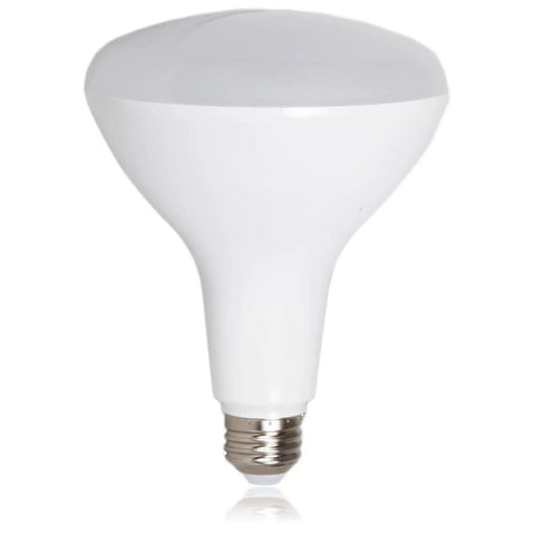 BR40 LED Flood Bulb 1100 Lumens Dimmable 3000K Warm White, base view, ideal for kitchen, bedroom, and living room, 4 pack