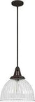 Onyx Bengal Dome Pendant Light 1 Light Dimmable Fixture In Transitional Style with premium glass shade and metal frame.